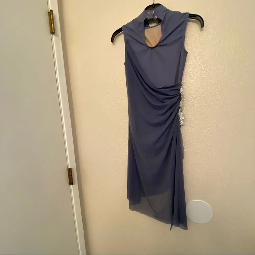 WEISSMAN Dance costume lyrical blue mesh dress Beneath Your Beautiful 12437 MC